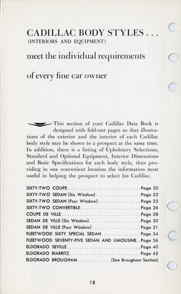 1960 Cadillac Salesmans Data Book Page 65